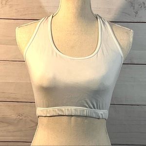 White Bralette Cross Straps Cropped Cami Top